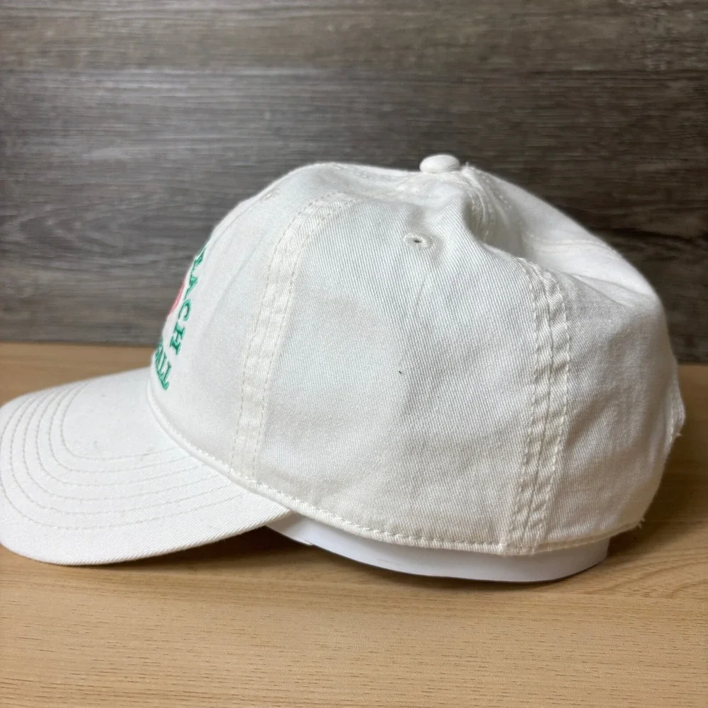 Malibu Beach Pickle Ball‎ Hat Strap Back Womens White Adjustable
